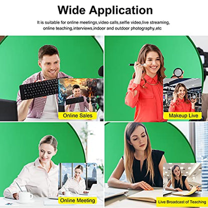 Portable Green Screen Backdrop (56''), Collapsible Webcam Background for Chair, Chroma Key for Home Office Video Conferencing