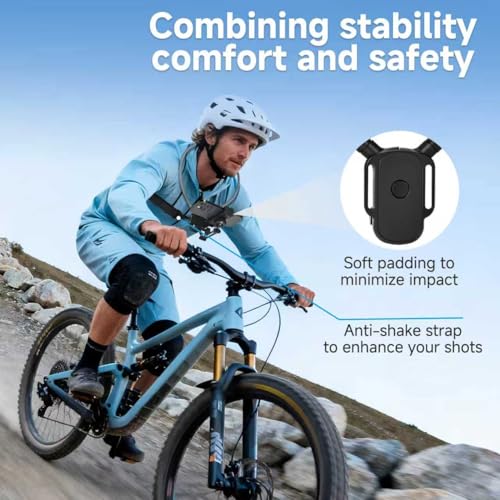 Neck Phone Holder, Hands Free POV/Vlog Neck Phone Holder for Recording, Anti-Shake Chest Strap, for iPhone Android, 360° Adjustable