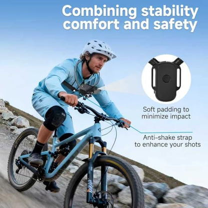 Neck Phone Holder, Hands Free POV/Vlog Neck Phone Holder for Recording, Anti-Shake Chest Strap, for iPhone Android, 360° Adjustable