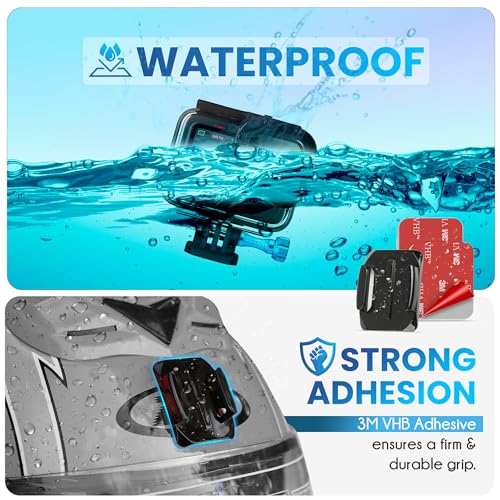 Helmet Mount Adhesive Sticky Pads for GoPro Hero 13 12 11 10 9 8 MAX Go Pro 7 6 5 4 3 2 1 Session Insta 360 DJI Osmo Campark SJCAM AKASO Action Cameras Buckle Mounts Adapter Accessories Mounting Kit