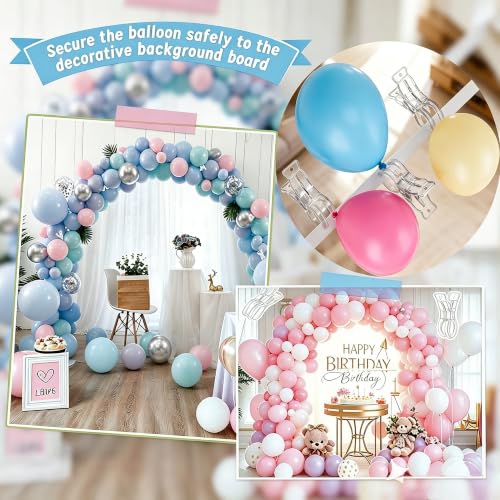 20 Pack Balloon Arch Clips, 3.5 Inch Heavy Duty Transparent Spring Clamps for Balloon Arch Kit, Clear Plastic Clips for Birthday Party Wedding Backdrop Decor, Photography Studio and Crafts (Clear)
