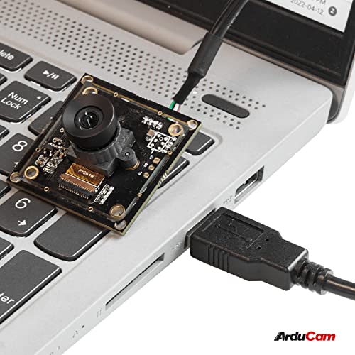 Arducam 2MP Global Shutter USB Camera, 50fps OV2311 Monochrome UVC Webcam Module with Low Distortion M12 Lens Without Microphones, Compatible with Windows, Linux, Android and Mac OS - size: 50fps