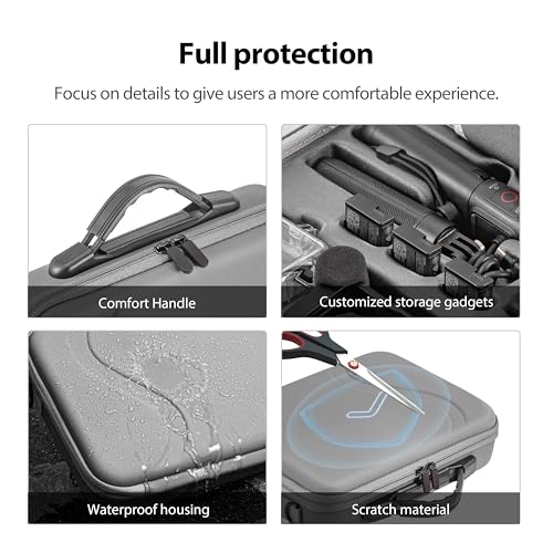 Carrying Case for GoPro Hero 13 12 Organizer Case Travel Bag Accessories | Hard Action Camera Travel Storage Chest Mount/Media Mod/Volta Protective Housing for dji osmo action 6 5