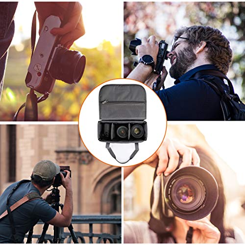 S-ZONE Waterproof Shockproof Foldable Camera Insert Bag Lens Cases Canon Nikon | Raindrop Proof, Fits in a Backpack, Suitable for DSLR/SLR Camera - color: Grey with Handle, size: Large