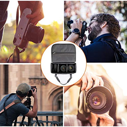S-ZONE Waterproof Shockproof Foldable Camera Insert Bag Lens Cases Canon Nikon | Raindrop Proof, Fits in a Backpack, Suitable for DSLR/SLR Camera - color: Grey with Handle, size: Large