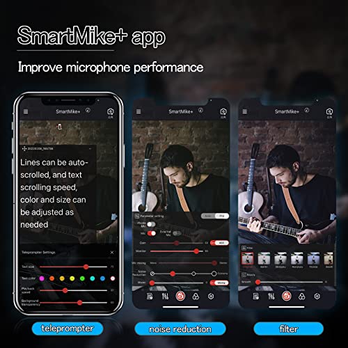 SabineTek Official SmartMike+ Ultra-Compact Wireless Bluetooth Microphone Long Distance Audio Recording Noise Reduction Lavalier Mic (14g) (Black)
