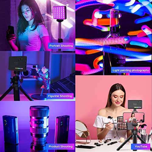 ULANZI VL120 RGB Video Light, Pocket LED On-Camera Video Lights, Built-in 3100mAh Rechargeable Battery, 360 Full Color 20 Light Effects, CRI≥95 2500-9000K LED Panels for Photography Vlogging