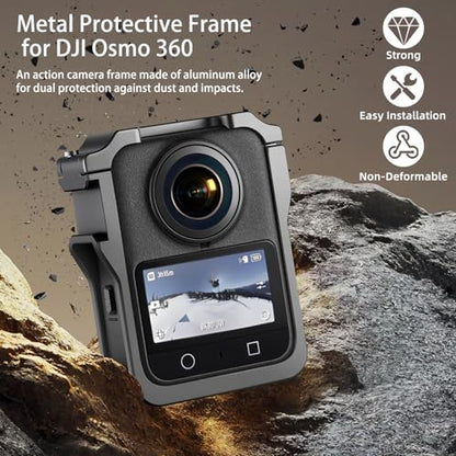 Metal Protective Case for DJI Osmo 360, Camera Cage Accessories, with Cold Shoe Adapter & 1/4" Threads Quick Release Safety Lock Protective Frame - size: For DJI Osmo 360
