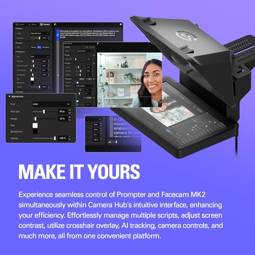 Elgato Prompter Camera Set - Premium Teleprompter with Full HD Webcam, HDR Enabled, Perfect for Streaming, Presenting, Video Calls, Compatible with OBS, Zoom, Teams, and More, Works with PC/Mac