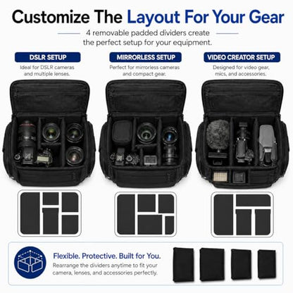 eCostConnection Extra Large Camera Bag Fully Padded Gadget Case with Dual Buckles for Sony,Nikon, Canon, Olympus, Pentax, Panasonic, Samsung & Many More SLR Cameras & Camcorders - size: Extra Large