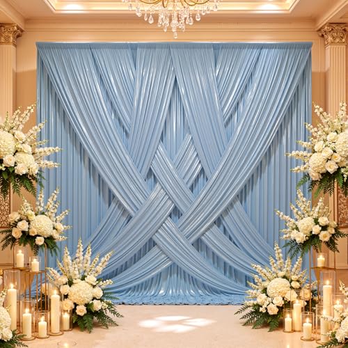 20ftx10ft Blue Sequin Backdrop Curtain Panels for Parties, Wrinkle Free Glitter Photo Backdrop Drapes 4 Panels Shimmer Back Drop Cloth for Wedding Birthday Christmas Photography Background - color: Blue, size: 5ftx10ft(4 Panels)