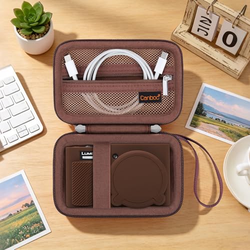 Canboc Case for Panasonic LUMIX ZS99 Point and Shoot Camera, Hard Carrying Case + ZS99/ TZ99 Soft Silicone Protective Cover with Removable Lens Cover, Brown (Case Only) - color: Brown