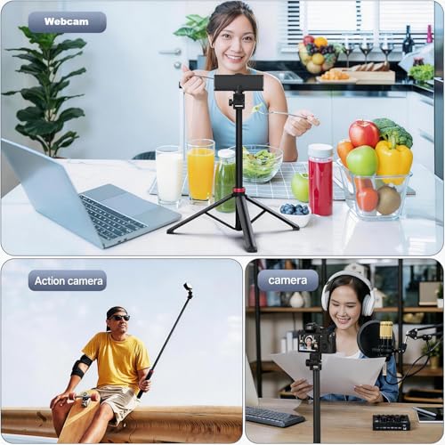 80'' Webcam-Tripod Floor-Stand for Logitech Brio-101 100 / Brio 301 300 / C920x / MX Brio 4K / C922x / C925e / Brio 500 / Brio 4K Webcams