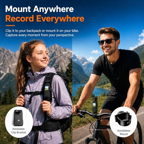 Vlogging Camera with 270° Rotating Lens, Pocket Camera with Audio & Video Recording,14-Hour Battery, Handheld POV Cameras with 64GB, Easy One-Button Recording for Travel,Daily Life - size: H9264G