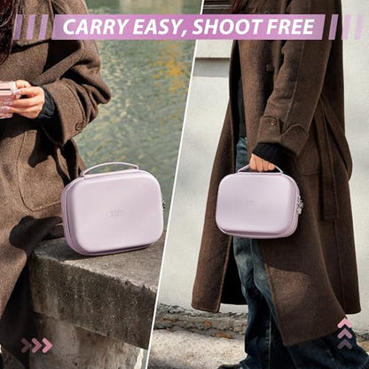 Hard Storage Case Compatible with Fujifilm Instax Mini 12/11/90/SQ1/SQ40/EVO Instant Camera, Holds Fuji Film & Accessories with 3 Dividers,Ideal for Home & Travel (Purple) - color: Purple
