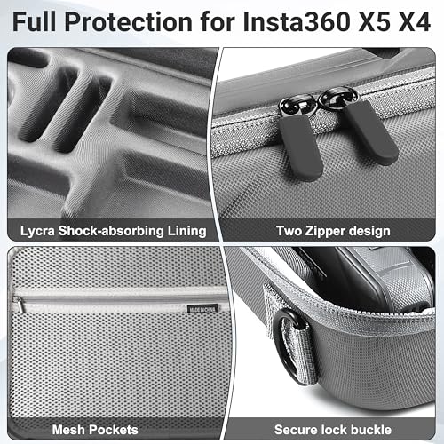 STARTRC VCR Carrying Case for Insta360 X5 Storage Protective Travel Bag for Insta 360 X5 X4 Basic Bundle Battery Fast Charge Accessories Bullet Time Handle 1.0/114CM Selfie Stic