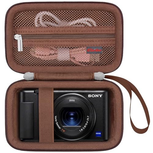Case for Sony ZV-1F/ ZV-1/ ZV-1 II/Sony RX100 VII/ RX100 III Digital Camera | Sony ZV-1F/ ZV-1/ ZV-1 II/ RX100 VII Digital Camera Carrying Case, Hard Travel Protective Bag, Pocket fits Accessories, Brown - color: Brown