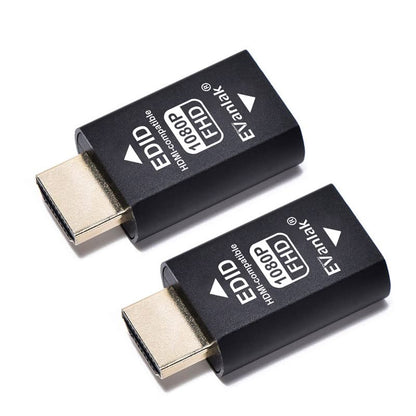 EVanlak 3rd Generrtion Hdmi Edid Emulator Passthrough Eliminated Emulator Adapter Work with Mac Thunderbolt to HDMI Switches/Extender/AV Receiver/Video Splitters -1920X1080@59hz-2pack - color: E1080P-2PCS