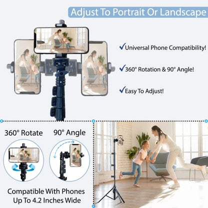 Fugetek 51" Professional Selfie Stick Tripod, 100% All Aluminum Stick & Legs, Lightweight, Detachable Bluetooth Remote, Portable All in One, Compatible with iPhone & Android, Non Skid Feet, Black - style: Tripod