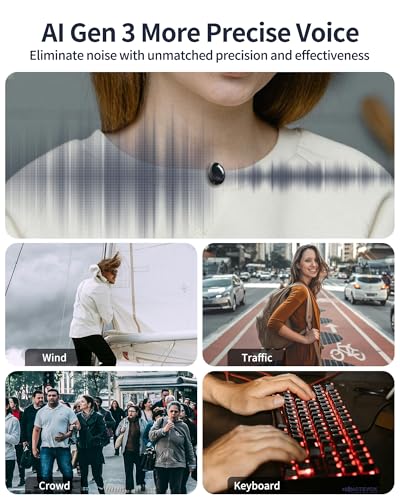 Mini GO 3 Wireless Lapel Microphone for iPhone PC Video Recording | AI Noise Cancellation, Magnetic USB-C Lav Mic for Content Creator, Studio Sound, 35Hour Battery, Charging Case