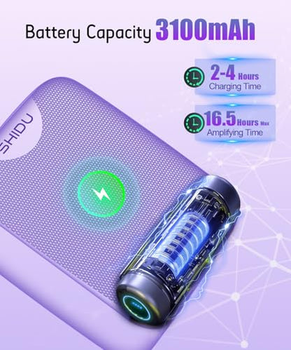 SHIDU 35W Power Voice Amplifier with Bluetooth Wireless Lavalier Microphone, Portable Teacher Mic with Speaker Personal Clip On Microphone System for Teacher Meeting Training-M500 (Purple) - color: Purple