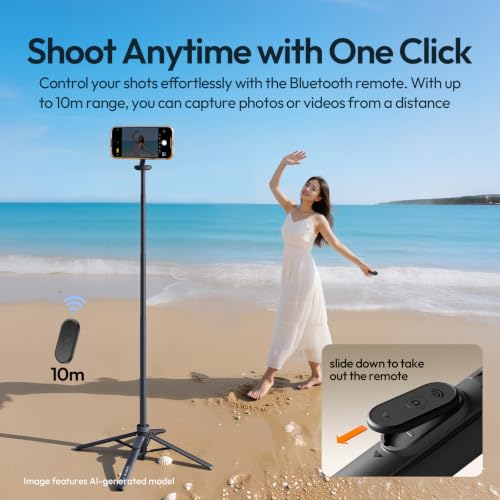 ULANZI Magnetic Phone Tripod, MT85 Auto Open Tripod for Magsafe with Enhanced 4-Leg, 60'' Selfie Stick Extendable Phone Stand, Content Creator Essentials for iPhone 17/16/15/14/13/12 Black - color: Black