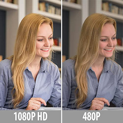 Adesso CyberTrack H5-TAA 1080P HD Auto Focus Webcam with Built-in Dual Microphone, Tripod Mount and Privacy Shutter Cover TAA Compliant