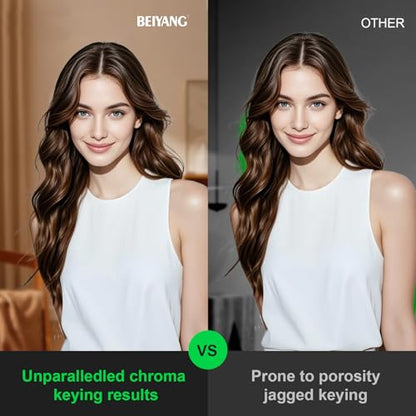 BEIYANG 5 Ft x6.5 Ft Photography Backdrop Green Screen, Green Background Non-Reflective Fabric, Wrinkle Resistance Greenscreen Photo Background for Chromakey Photo Studio Video Shooting - color: Green, size: 5x6.5ft
