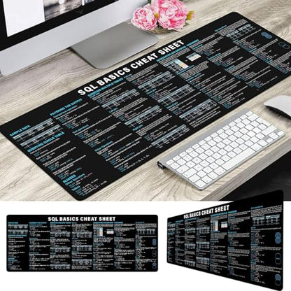 SQL Cheat Sheet Desk Mat for Database Administrators, Analysts, and Programmers, Quick Key, Large Anti-Slip Keyboard Pad Mouse Mat KMH - color: Sql