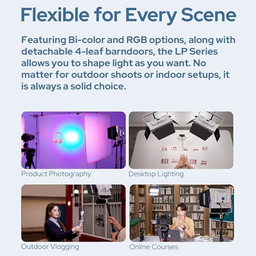 GODOX Litemons LP600R 60W RGB LED Video Light Panel,1800K-10000K,9270lux@0.5m,APP Control for Studio Photography Video Recording Live Streaming (LP600R)
