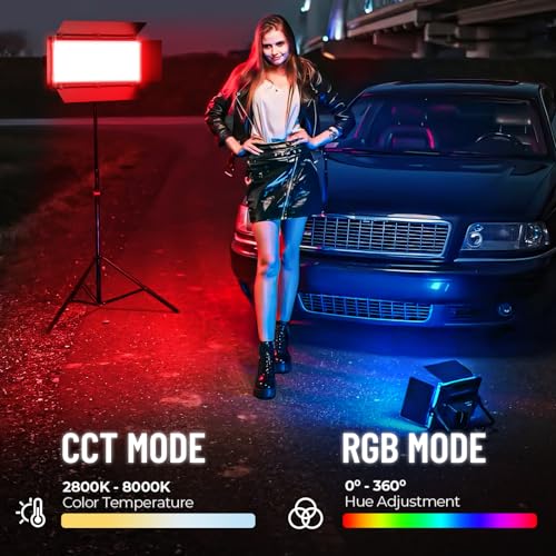 Mettlelite SPL420C RGB LED Video Light with APP Control, 360° Full Color RGB Panel Light, 2800K-8000K, CRI/TLCI 97+, 10 Scenes, Professional Photography Studio Lighting for YouTube/Stream/Photo/Video - size: SPL420C - 1 Light