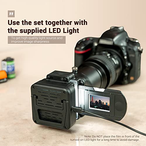 JJC Photo Slide and Film Digitizer Converter with 10-Levels Brightness LED Backlight for 35mm Slide and Negatives Copying Scanning to Digital for Select Canon Nikon Sony Macro Lenses - size: Negative Digitizer with LED Light