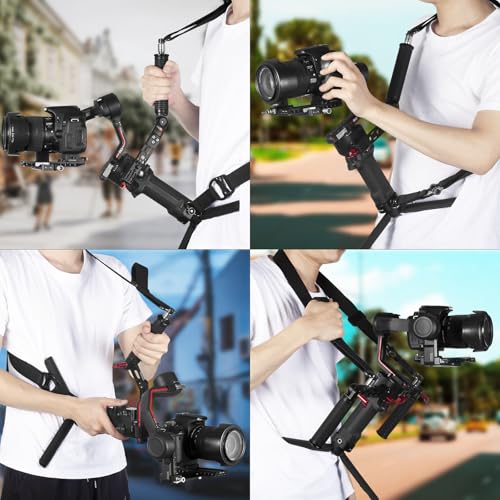 Weight Reducing Adjustable Shoulder Strap, RS4 RS3 Gimbal Shoulder Strap, Gimbal Belt with Baseplate Quick Release QD Buckles, Compatible with Sling Handle for DJI RS 4/RS 4 Pro/RS 3/RS 3 Pro/RS 2 - color: W3207.
