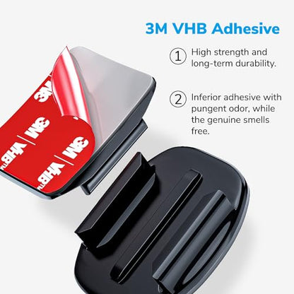 Helmet Sticky Mounts Adhesive Buckle Mount Accessories for GoPro | Screw Kit, for Go Pro Hero 13 12 11 10 Max 9 8 7 6 5 Session Mission DJI Osmo Insta360 AKASO Action Cameras, 12 in 1