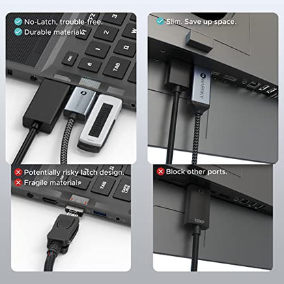 Warrky 4K DisplayPort to HDMI Cable 3.3FT[Metal Case, Nylon Cable] One-Way Transmission DP 1.2 Computer to HDMI 1.4 Screen Compatible for Dell, HP, Samsung, PC, Laptop, Projector, TV – Passive - size: 3.3FT, style: 1 Pack