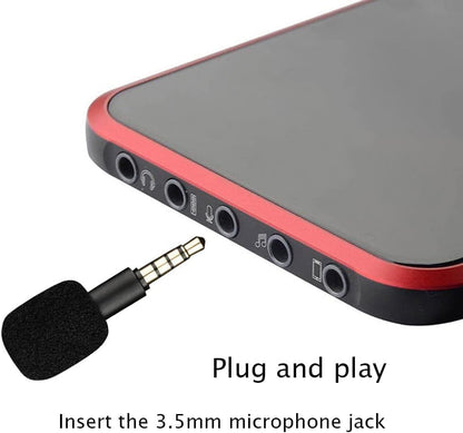 Mini Portable Condenser Microphone, 3.5mm 4-Pole/3-Pole Jack, Black, for Phone, Computer, Laptop, Multipurpose Condenser Microphones