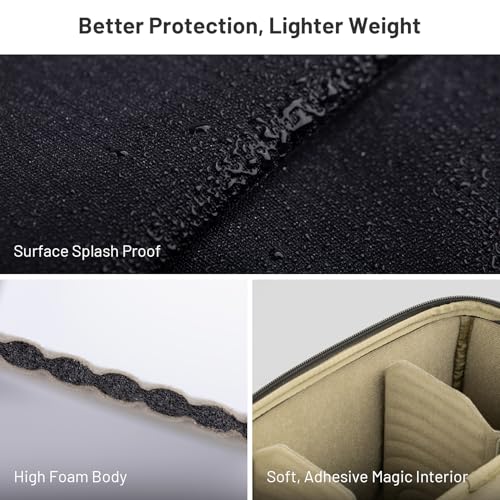 PGYTECH XS Camera Insert Bag, Waterproof Lens Pouch for Photographers and Traveler, Lightweight DSLR/SLR Lens Carring Case with Thicken Partition for Canon/Nikon/Sony/Mirrorless Cameras - size: XS