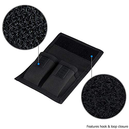 Camera Battery Pouch Holder Case for 2 PCS Sony NP-F550 NP-FW50 NP-FZ100 NP-BX1 Canon LP-E6 LP-E8 LP-E10 LP-E12 LP-E17 Fuji NP-W126 Nikon EN-EL14 EN-EL15 with Zipped Pocket to Store SD TF XQD CF Cards - size: 2 Slot+1 Zippered Pockets