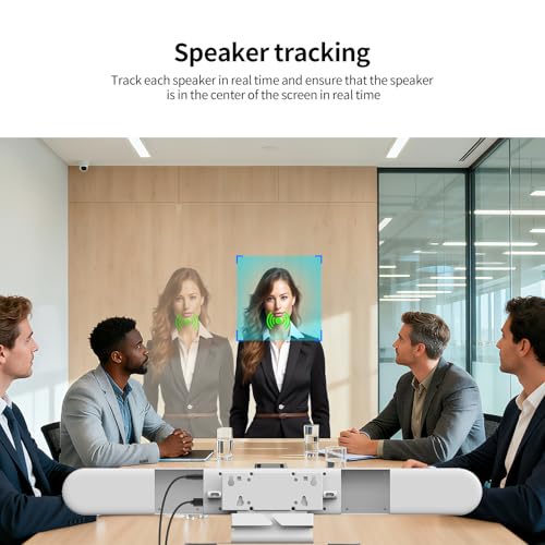 4K USB Video Conference System, 120°Wide Angle Camera, 6x Noise-reducing Mics, 2x 10W Hi-fi Speaker for Small & Medium Conference Rooms, Auto Framing & Tracking for PC Meetings, Microsoft Teams & Zoom