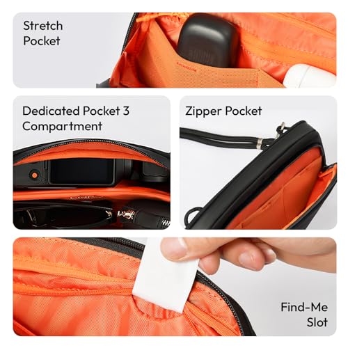 ULANZI YY08 Sling Bag Compatible With DJI OSMO Pocket 3/4/4 Pro/Luna | Everyday Camera Shoulder Sling Bag Pov Vlog Photography Crossbody Portable Bag Small Camera Case w Detachable Strap, 2L - size: Grey 2L