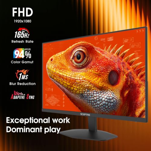 New! Sceptre 24-inch Prime Gaming Monitor DisplayPort x2 165Hz HDMI x2 165Hz Build-in Speakers, Machine Black 2027 (E248B-FW165T Series) - size: 24