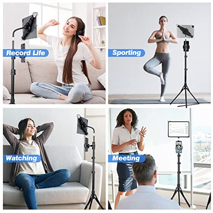 UBeesize 67-in iPad Tripod Stand, 360 Rotating Tablet Mount & Phone Holder, Compatible with 9.9-15.7 Inches Tablets - size: 67-in