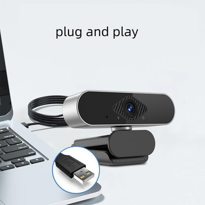Webcam with Microphone Camera pc cam, 1080p HD Mini Facecam Video Conferencing, 360° Adjustable USB Web Cam Plug&Play for Conference Live Streaming Recording