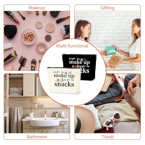 2 PCS Friend Gifts for Women Makeup Bag, Snack Bags, Funny Gifts Cosmetic Bags, Sister Birthday Christmas Graduation Friendship Gift for Daughter From Mom - might be makeup might be snacks - color: Multicolor 0081