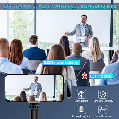 RICCHI Wireless Lavalier Microphone for iPhone iPad and Android Phone, 2pcs Mini Microphone with Noise Reduction Lapel Mic for Video Recording Interview Podcast YouTube TikTok