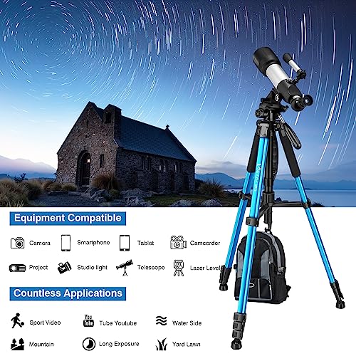 Victiv 72 inch Camera Tripod, Tall Tripod for Camera Cell Phone, Heavy Duty Camera Tripod Stand, Professional Aluminum Monopod, Compatible with Canon Nikon Sony DSLR Cameras - Blue - color: Blue