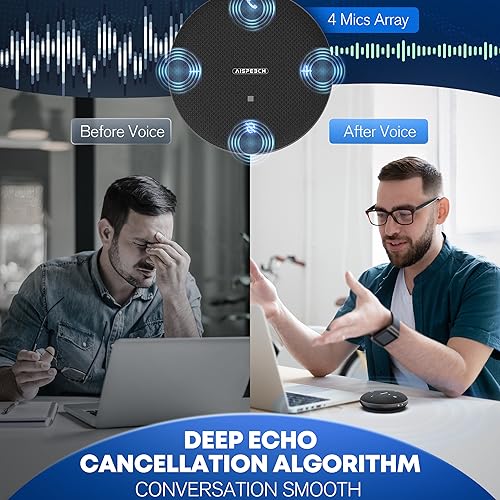 M4 Bluetooth Speakerphone Conference Microphone with AI Noise Reduction Full-Duplex AI Transcription USB Speakerphone 360° Voice Pickup Conference Speaker Home Office for Teams/Zoom, Black - color: M4 Black, style: M4 Omnidirectional Speakerphone