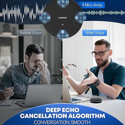 M4 Bluetooth Speakerphone Conference Microphone with AI Noise Reduction Full-Duplex AI Transcription USB Speakerphone 360° Voice Pickup Conference Speaker Home Office for Teams/Zoom, Black - color: M4 Black, style: M4 Omnidirectional Speakerphone