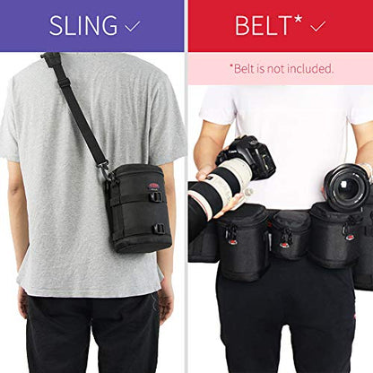 Camera Lens Case DSLR Camera Lens Bag Fits for Canon Nikon Pentax Sony Olympus Panasonic and Other Camera Lens - size: BL-0006