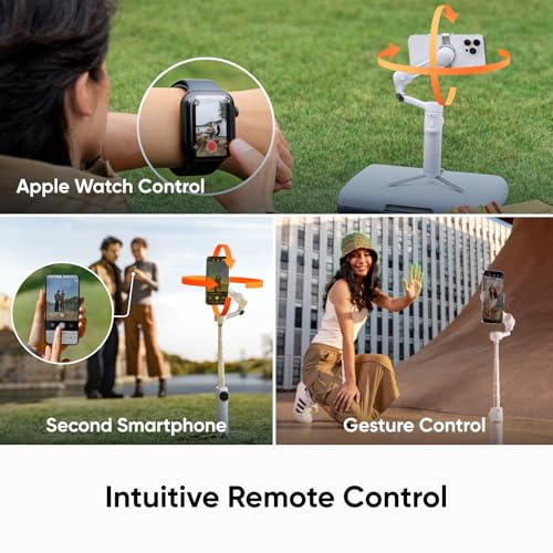 Insta360 Flow 2 Snap & Shoot Bundle White - Foldable AI Phone Gimbal for iPhone/Android, Multi-Person Tracking, Built-in Tripod/Selfie Stick, Remote Control, Travel Phone Stabilizer with Spotlight